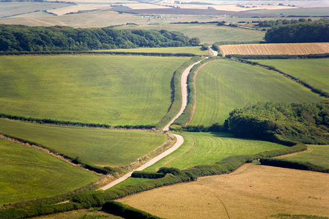 Long country road in the United Kingdom